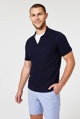 Griffiths Short Sleeve Knit, Navy, hi-res